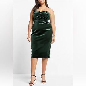 Size L emerald green dress from express with tags!